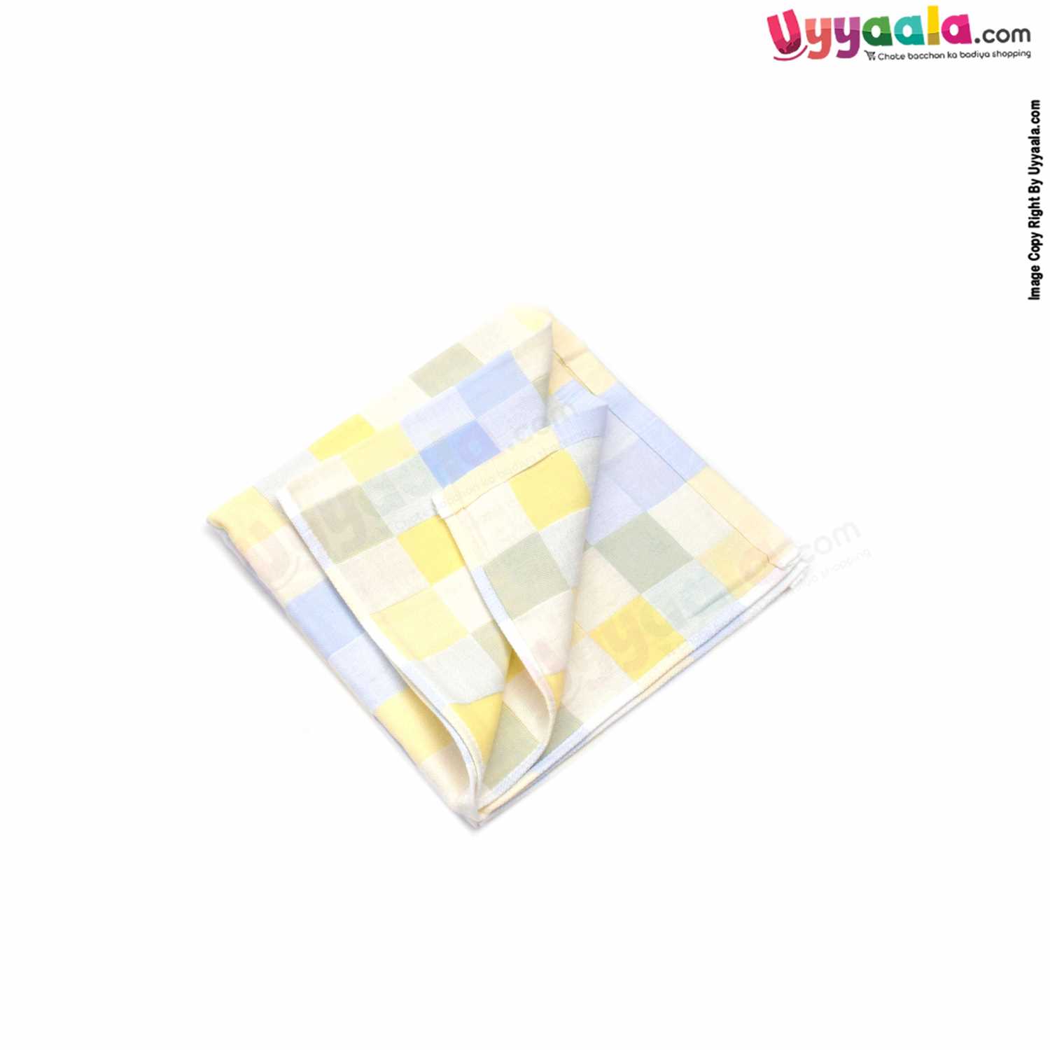 Baby Cotton Bath Towel with Checks Design