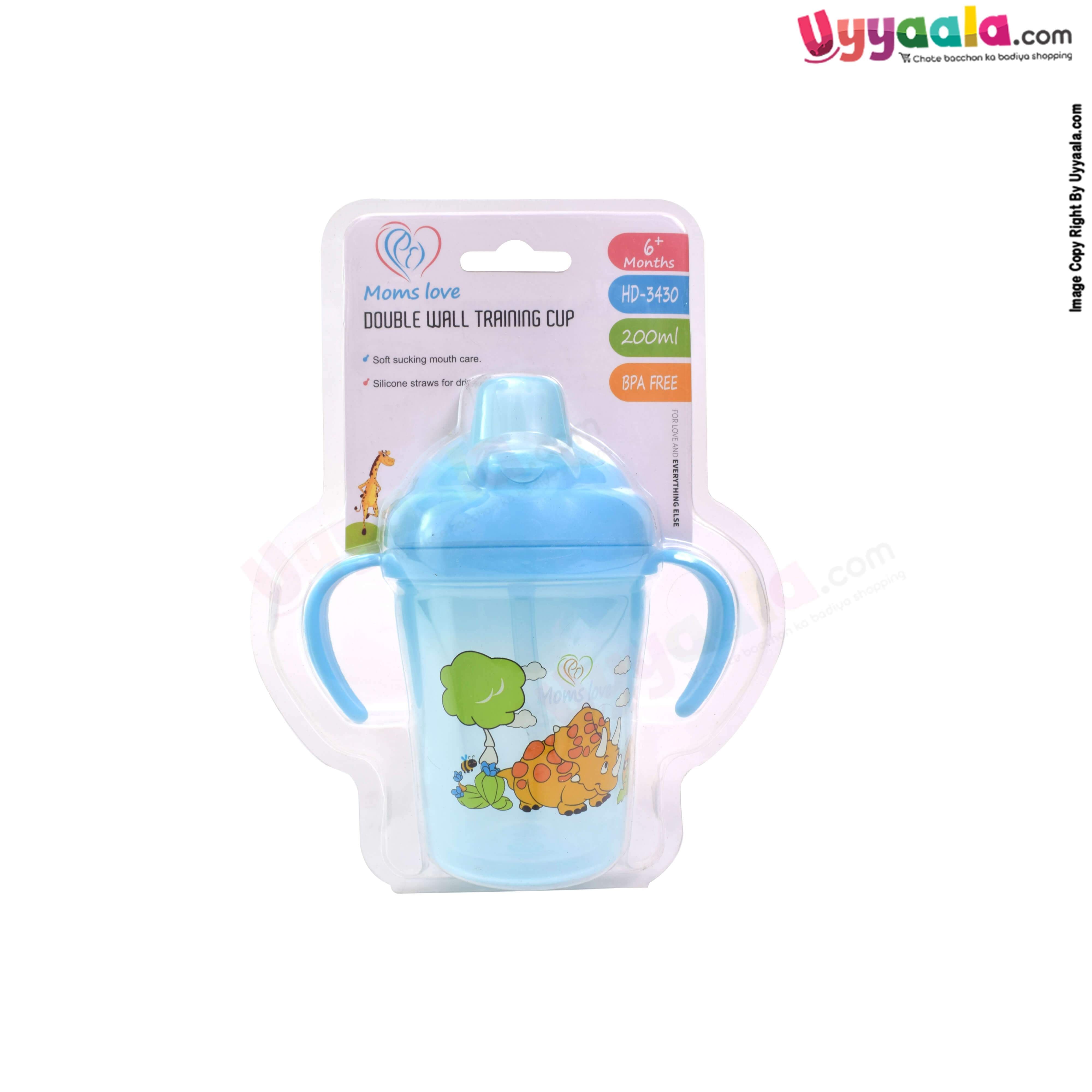 MOMS LOVE Twin Handle Spout Model Double Wall Training Cup Sipper 210ml Age 12m+