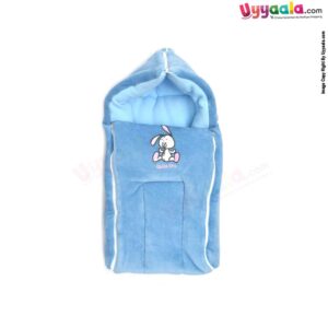 Quick Dry Sleeping Bag (Carry Nest) Premium Velvet For Babies 0-12m Age, Size(67*46cm)- Blue