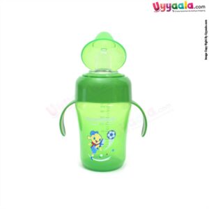 MUMLOVE Twin Suction Nozzle Cup Silicone Spout Sipper With Cartoon Print 240ml