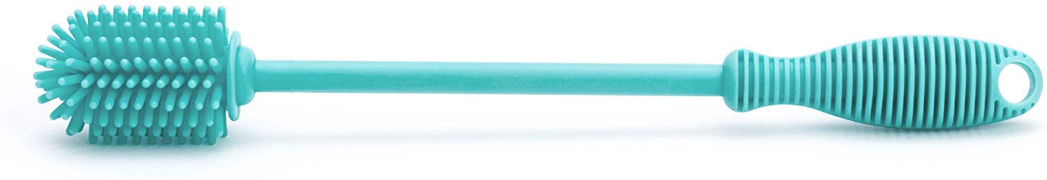 Cleaning brush for baby feeding bottle, sky blue