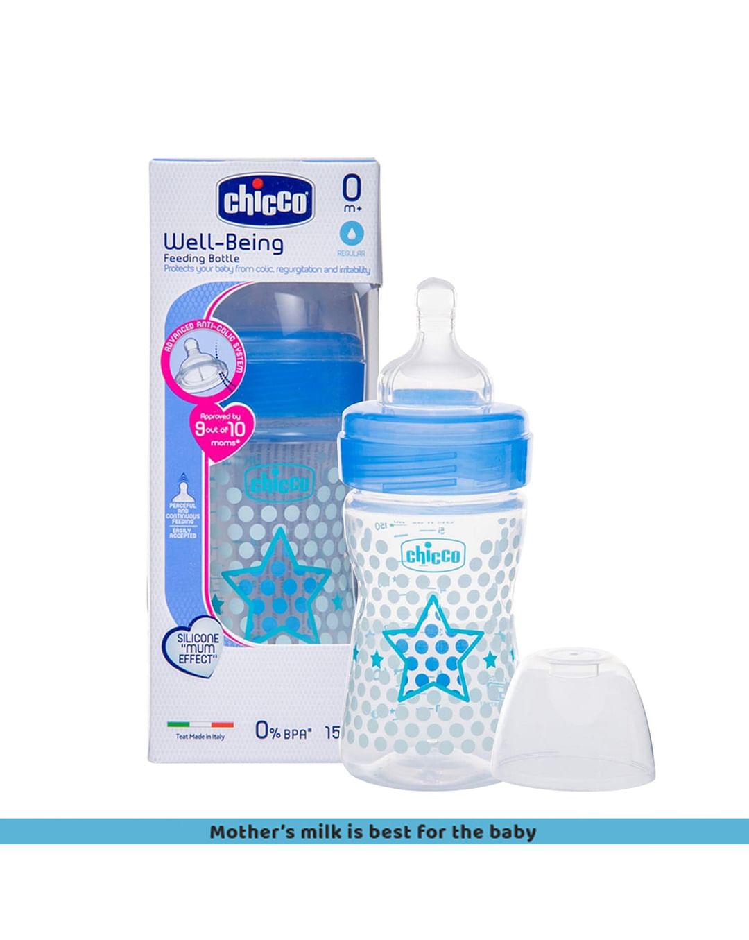 Buy Chicco Anti-Colic Baby Milk Feeding Bottle - Blue Online in India