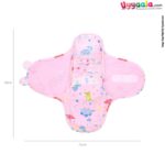 Muslin Cotton Baby Swaddle Wrapper with Neck Support and Animal Prints, 0-17m, Size(88*69cm) - Light Pink