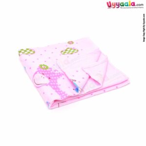 Baby Cotton Towel with Elephant & Giraffe Print 0+m Age