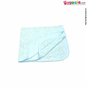 ZERO Baby Bath Soft 100% Cotton Towel with Rabbit & Duck Print 0+m Age, Size (84*76cm)- Light Blue