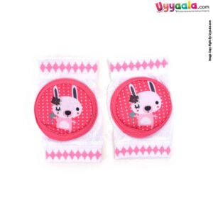 BARBIE BROWN Hosiery Cotton Stretchable Knee Protection Pads for Crawling Babies with Rabbit Patch Pack of 1 Pair