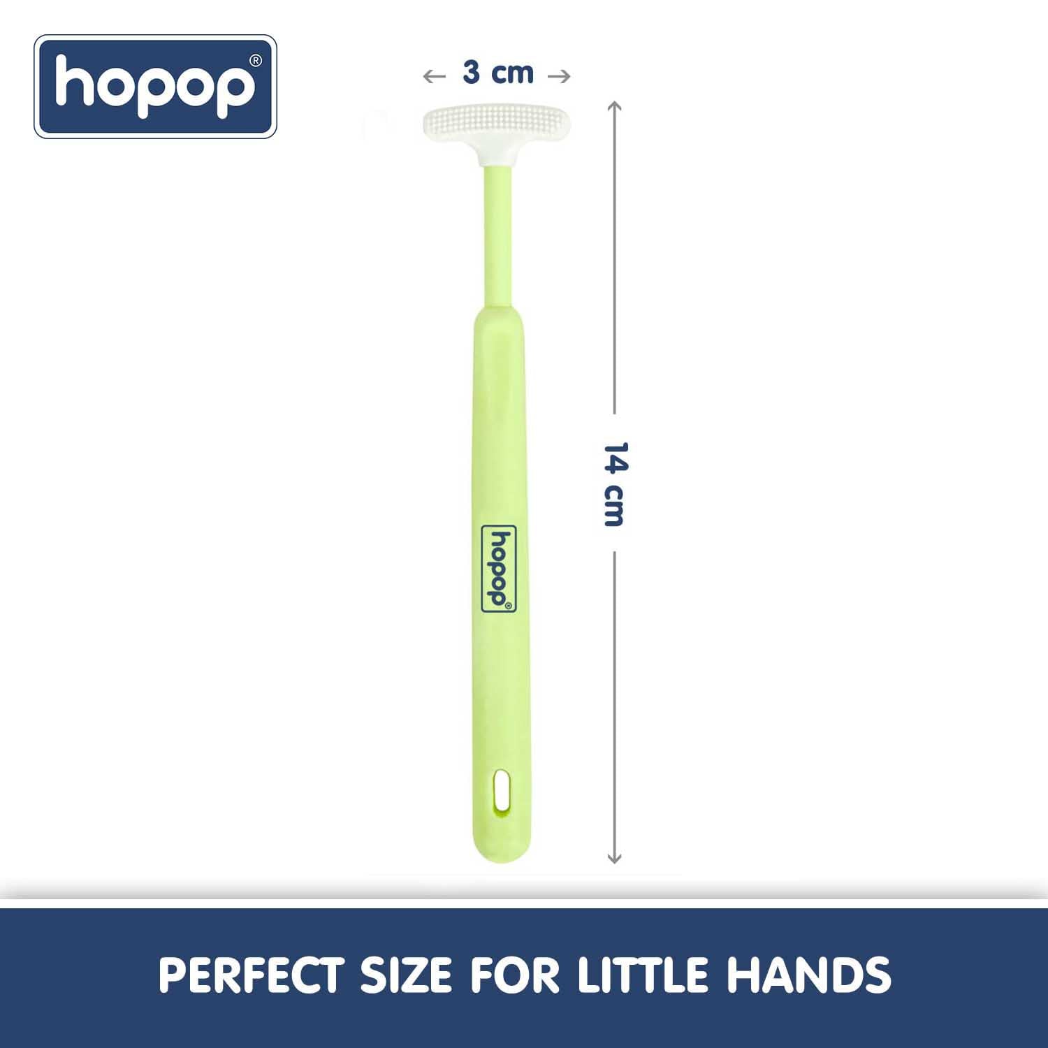 Hopop Soft & Gentle Tender Tongue Cleaner For Babies - Green 6m+