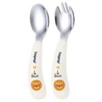 Hopop Spoon & Fork with Travel Case For Babies - White 6m+