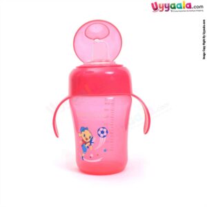 MUMLOVE Twin Suction Nozzle Cup Silicone Spout Sipper With Cartoon Print 240ml