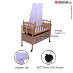 Wooden Swing Cradle With Mosquito Protection net for babies