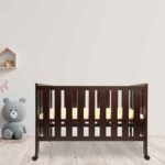 R for Rabbit - Baby's Den Lite Cot for New Born Babies, Brown