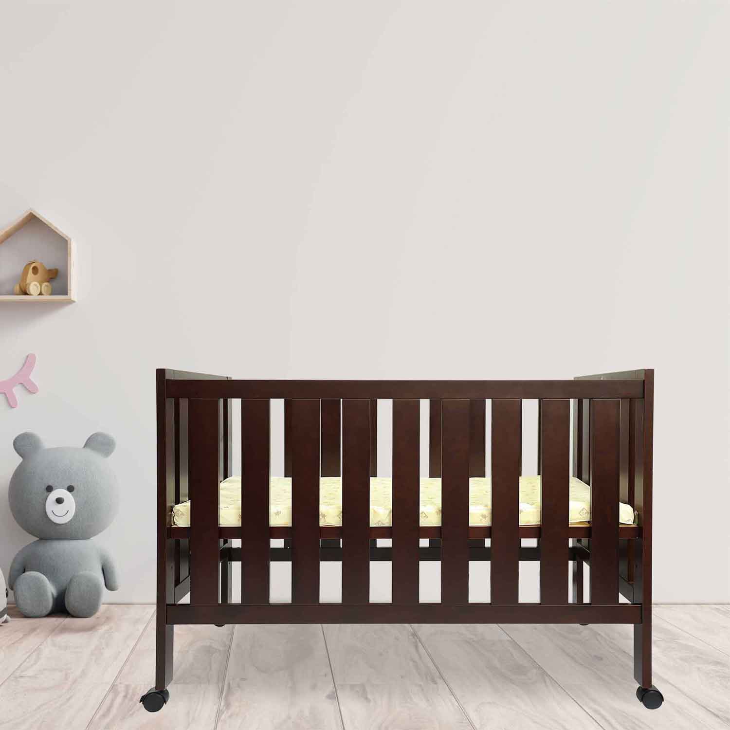 R for Rabbit - Baby's Den Lite Cot for New Born Babies, Brown