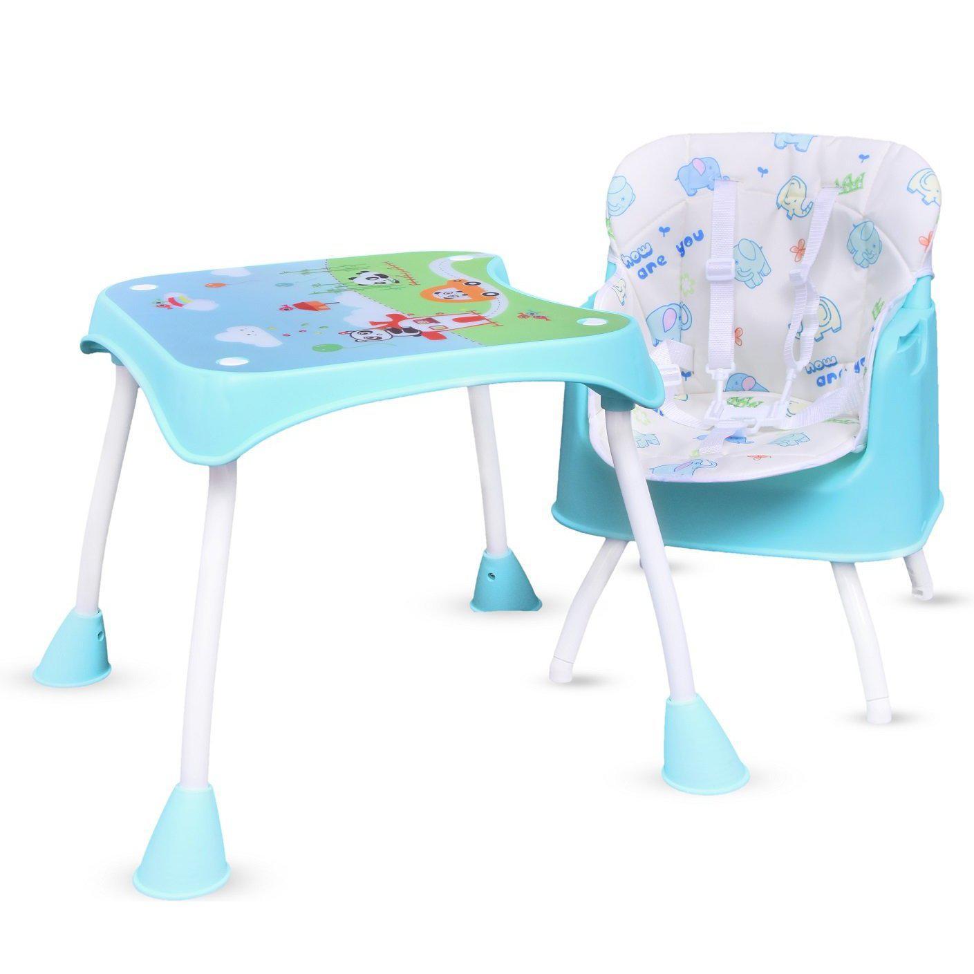 R for Rabbit Cherry Berry Grand Convertible 4 in 1 Feeding High Chair for Baby of 6 Month to 7 years(Lake Green)