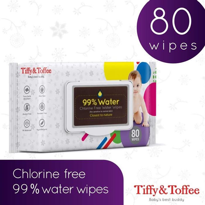 TIFFY & TOFFEE Water baby wipes-3Pack - 80pcs each-uyyala-com.myshopify.com-Skin Care-Tiffy & Toffee