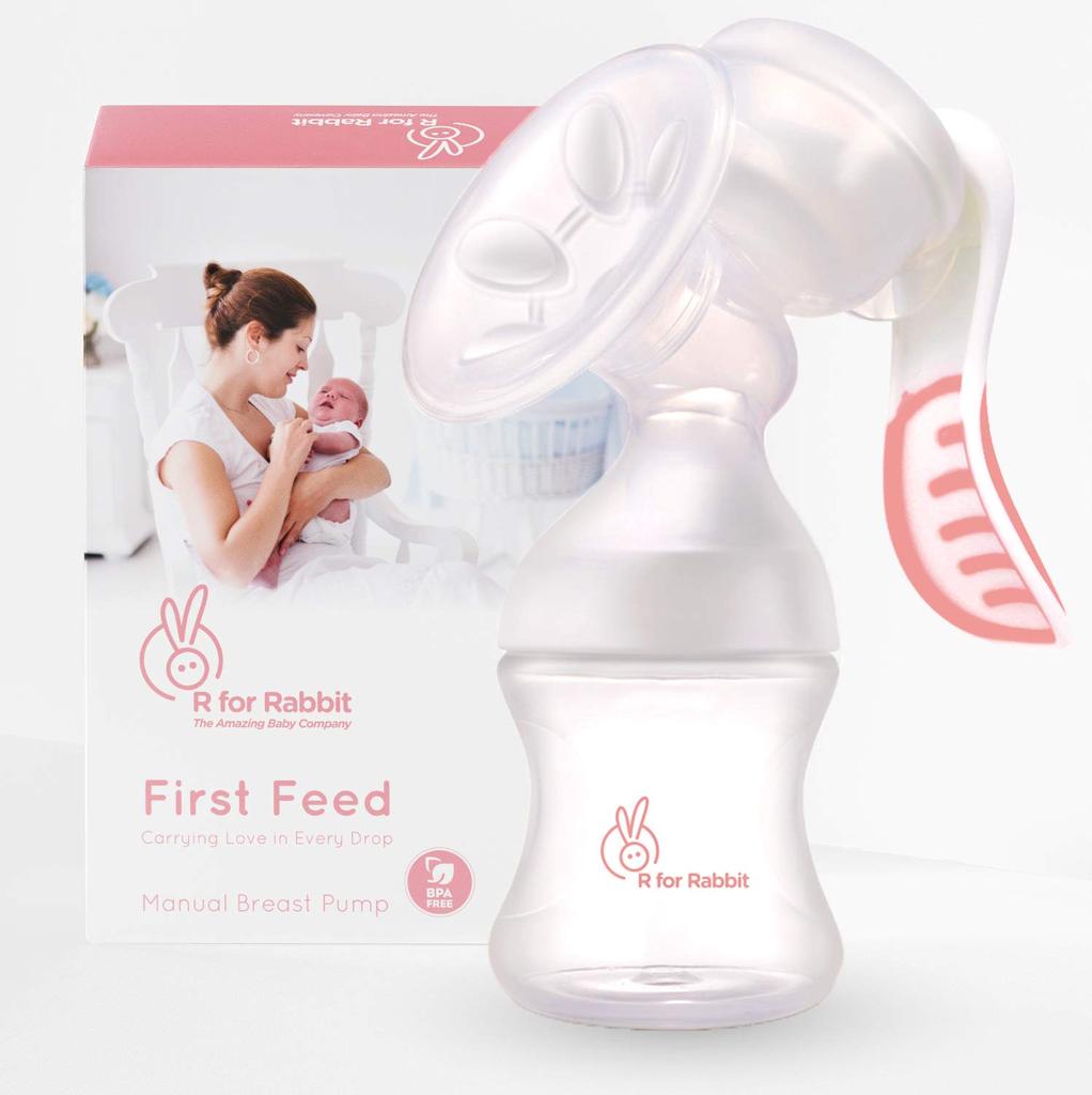 R for Rabbit First Feed Manual Feeding Breast Pump for Mothers Moms-Pink