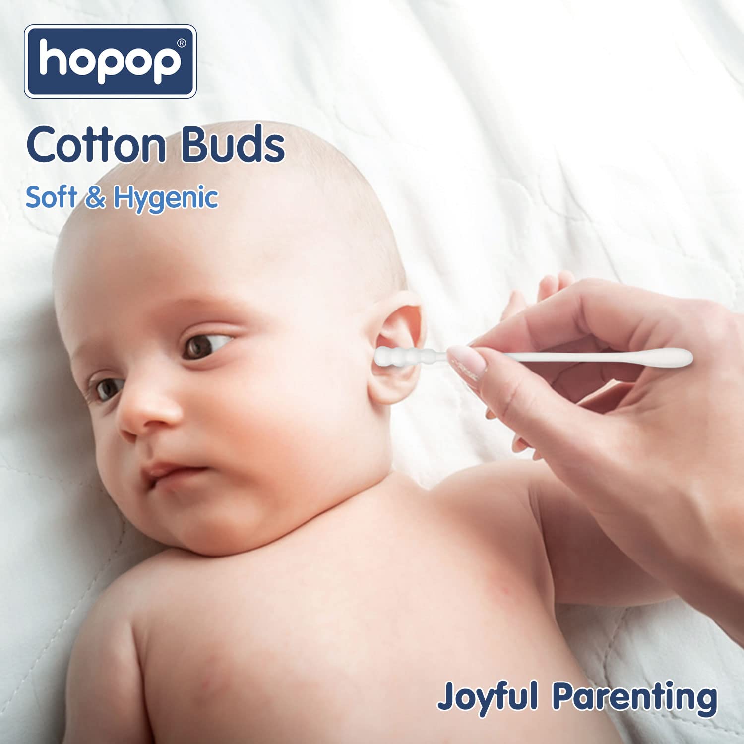 Hopop Soft & Hygenic Cotton Earbuds For Babies - 200pcs 0m+