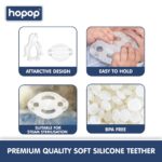 Hopop Easy Grip Silicone Teethers - Transparent 4m+