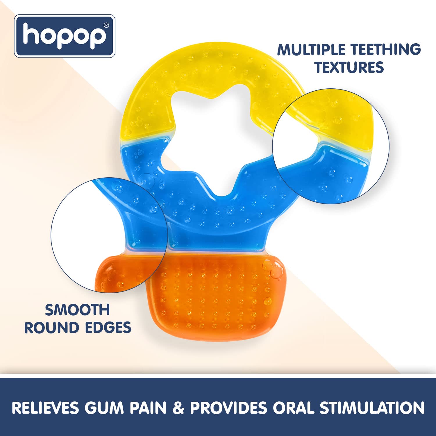 Hopop Easy Grip Water Filled Cooling Teether For Babies - Balloon 4m+
