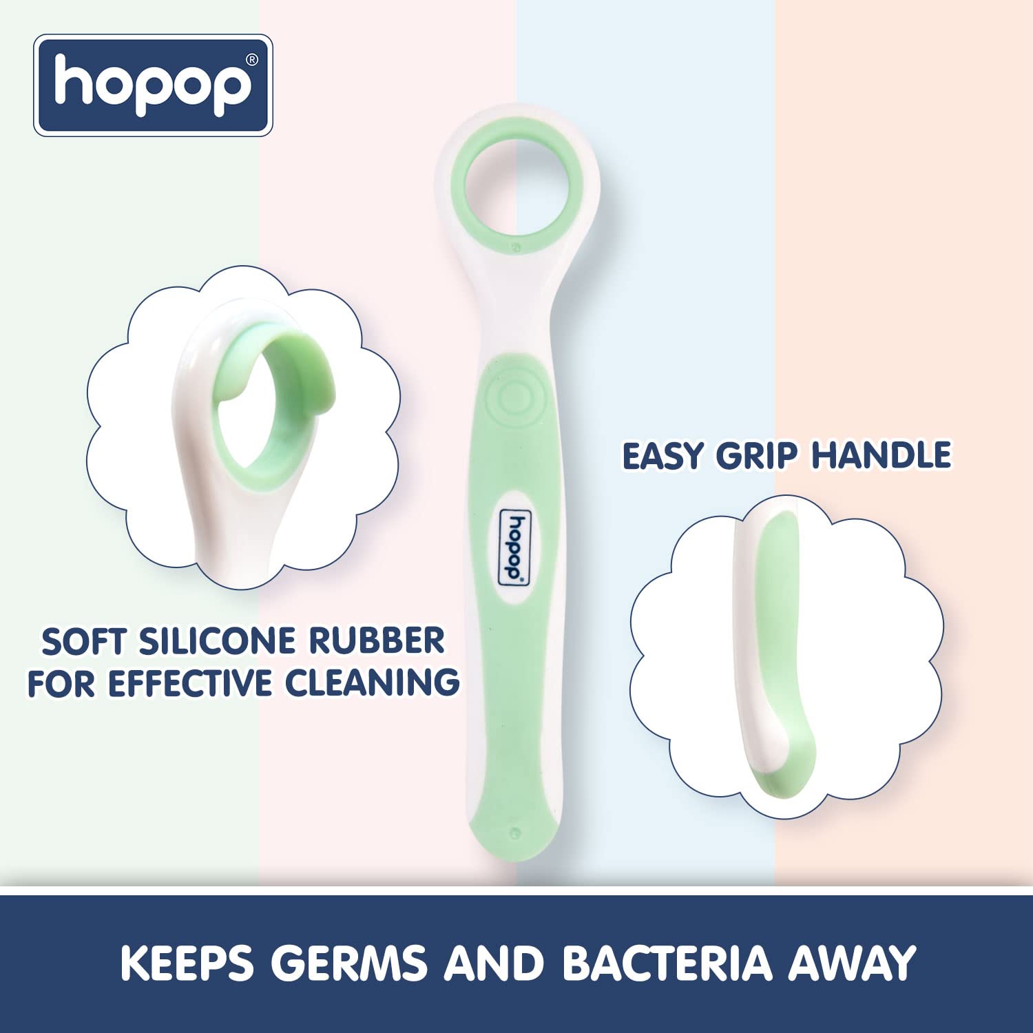 HOPOP Tongue Cleaner For Babies - Green 3m+