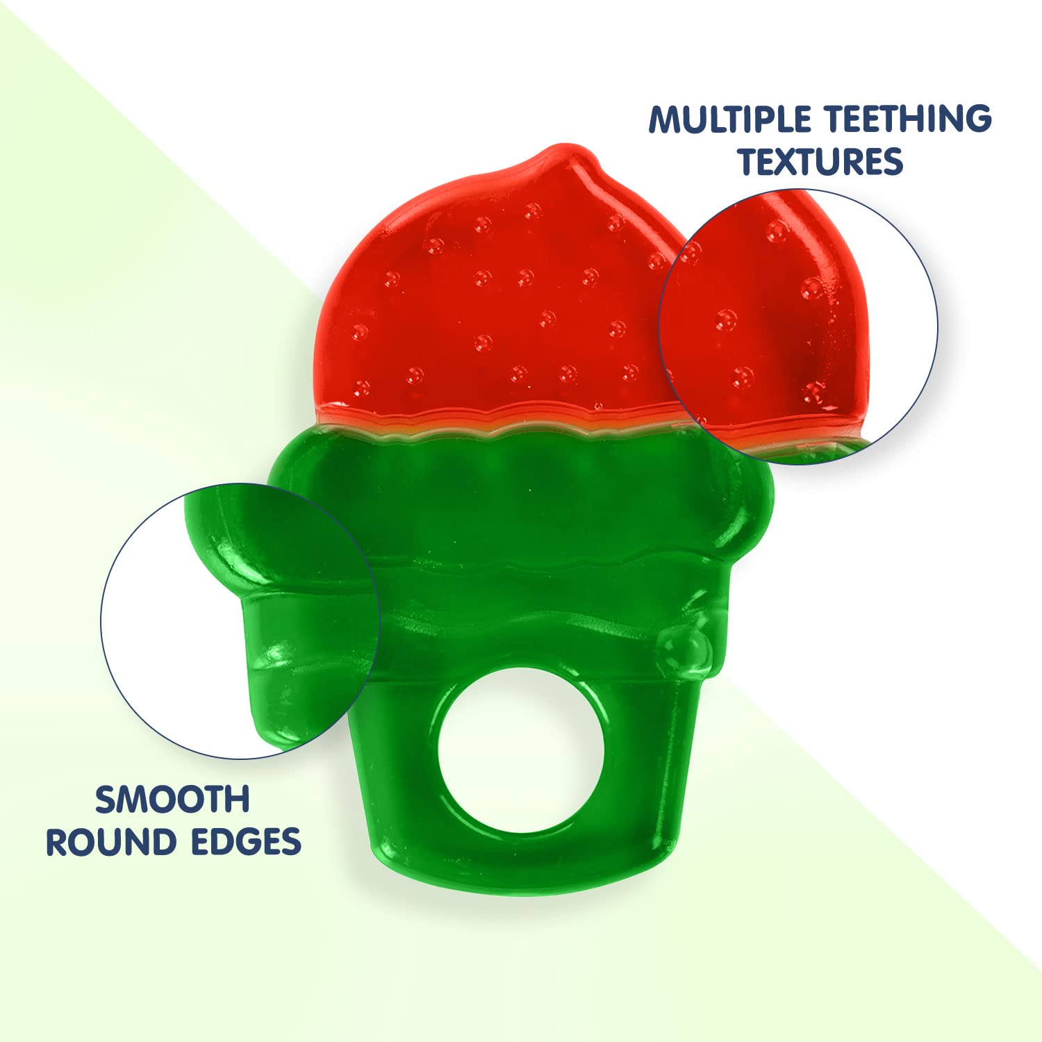 Hopop Easy Grip Water Filled Cooling Teether For Babies - Ice cream 4m+Hopop Easy Grip Water Filled Cooling Teether For Babies - Ice cream 4m+