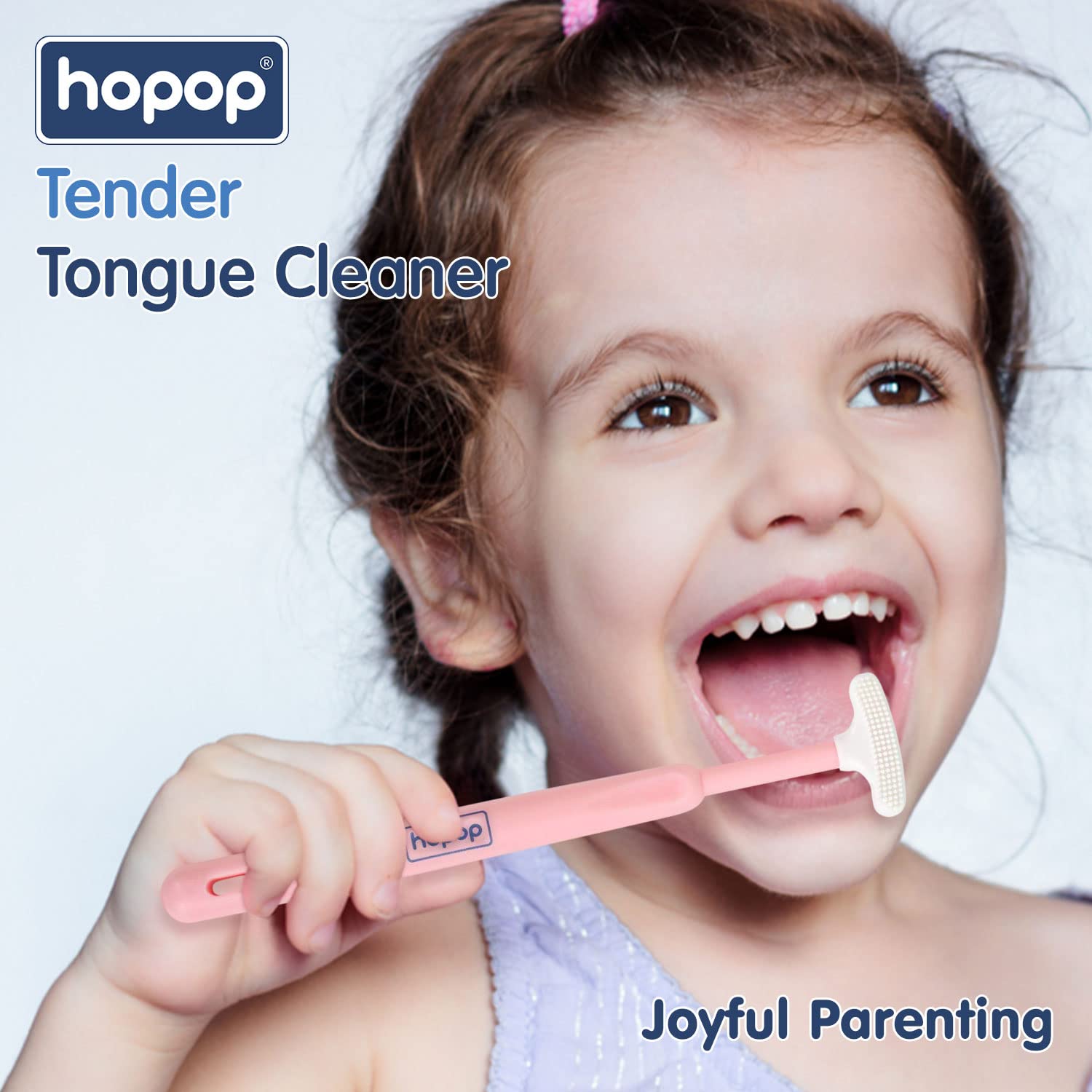 Hopop Soft & Gentle Tender Tongue Cleaner For Babies - Pink 6m+