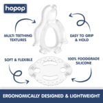 Hopop Easy Grip Silicone Teethers - Transparent 4m+