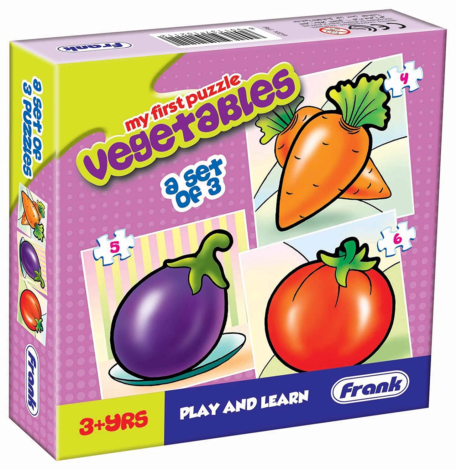 FRANK my first puzzle vegetables set of 3 play & learn for kids