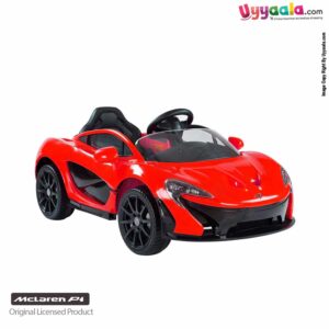 Mclaren Car For kids 672R Licensed Ride-On with Rechargeable 12v Battery, R/C & Gull wings Doors - 1 to 7 Years, Red