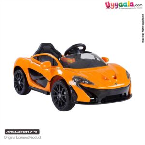 McLaren Car For kids 672AR Licensed Ride-On with Rechargeable 12v Battery, R/C & Gull wings Doors - 1 to 7 Years, Orange