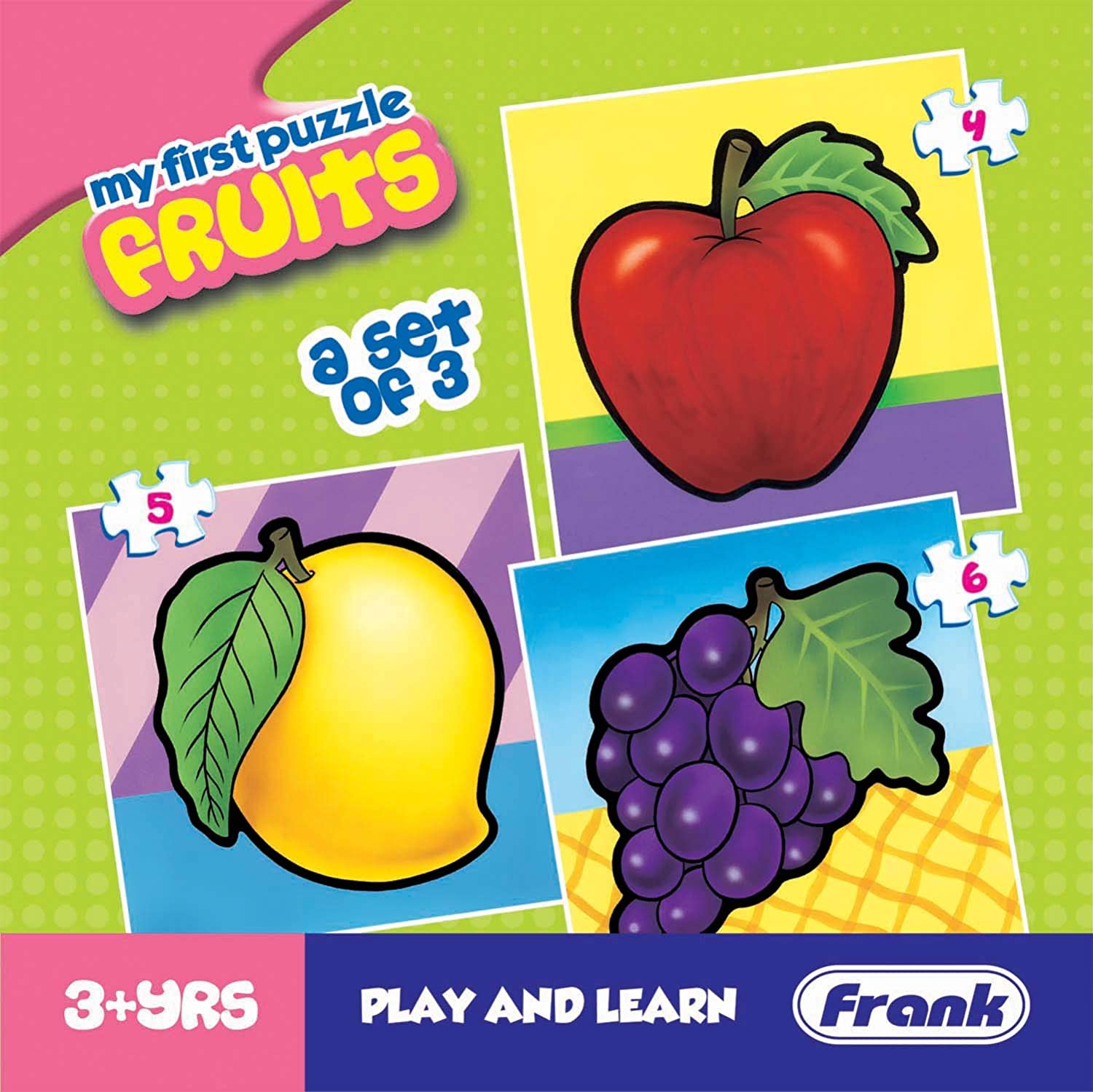 FRANK my first puzzle fruits set of 3 play & learn for kids