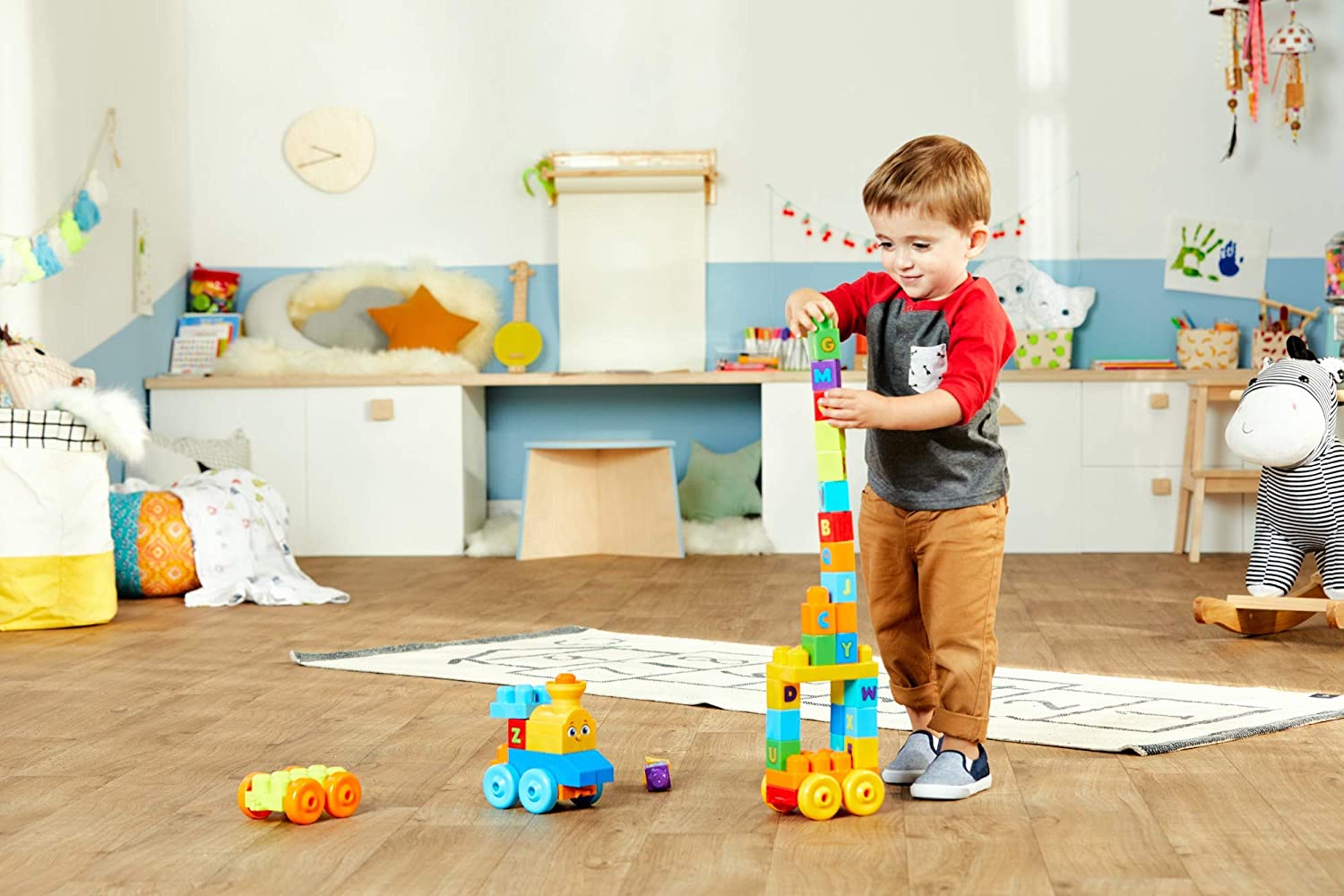 FISHER PRICE Mega Bloks Musical Train for Kids 50pcs 1+Y Age - Multicolor