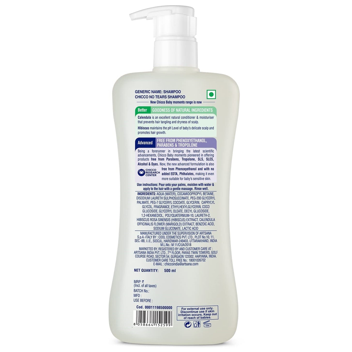 CHICCO Baby moments no tears shampoo