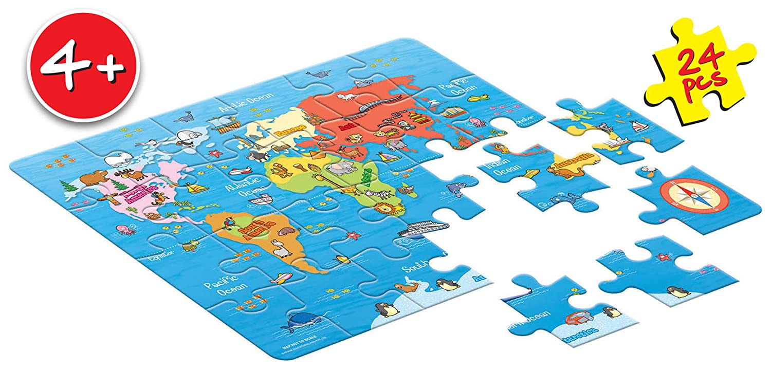 FRANK my first world map puzzle game for kids 24 pcs
