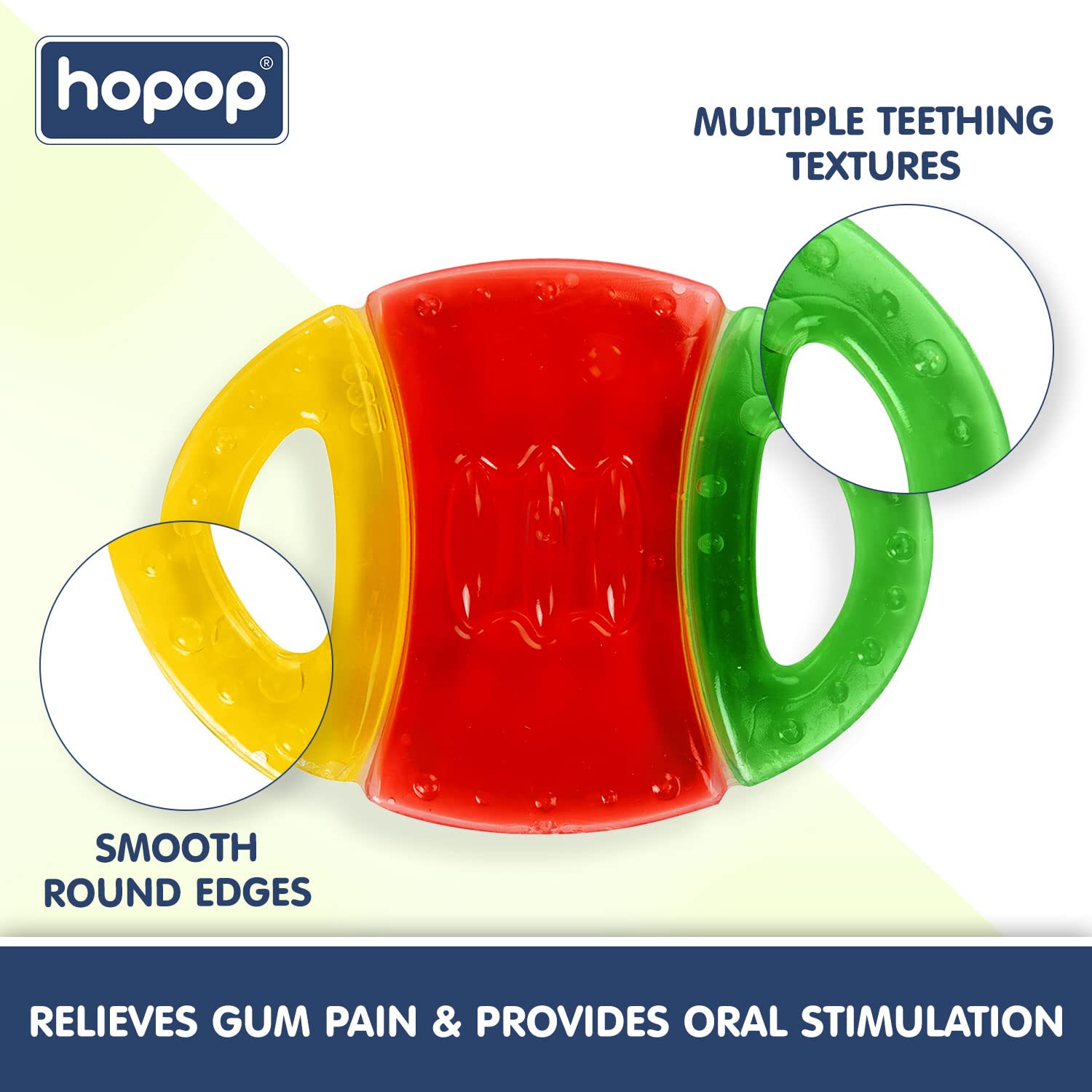 Hopop Easy Grip Water Filled Cooling Teether For Babies - Baseball 4m+