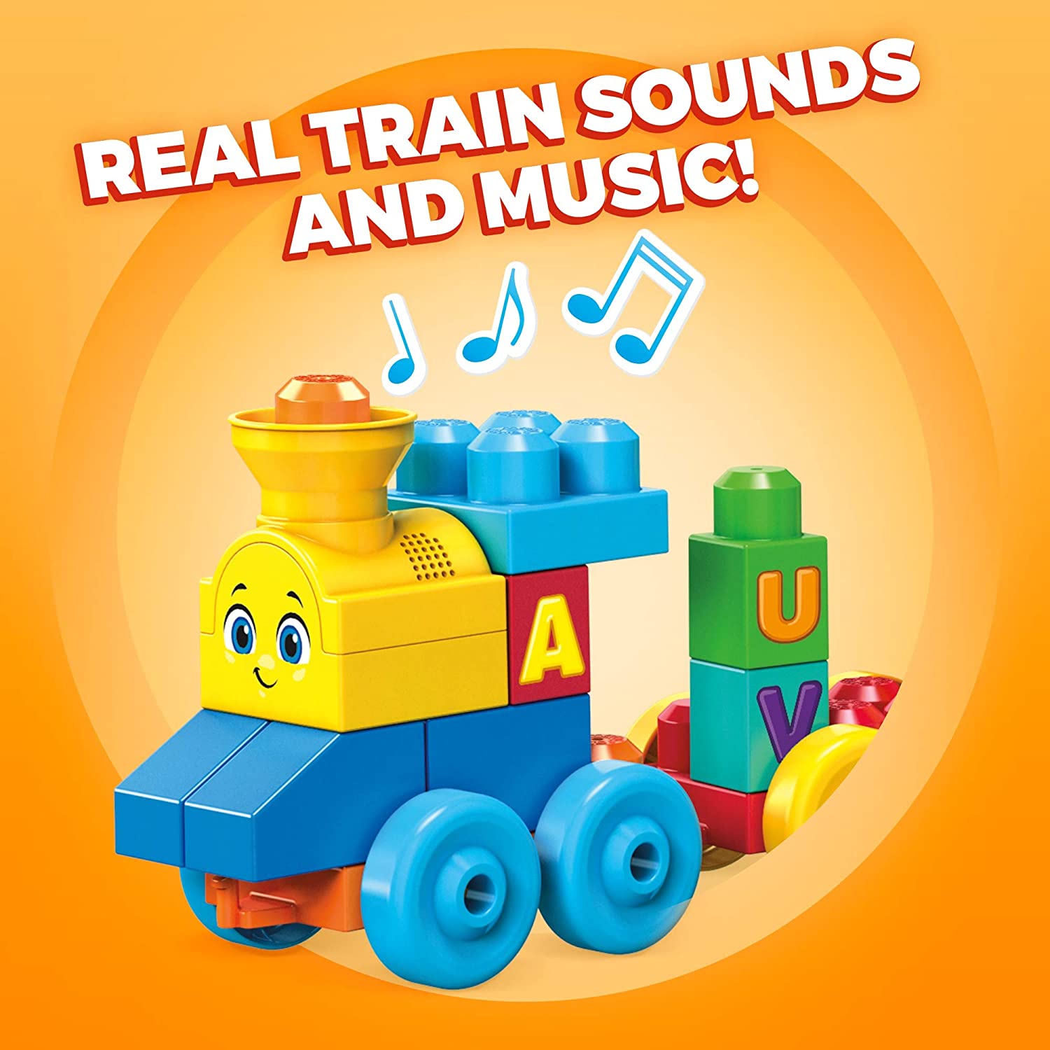 FISHER PRICE Mega Bloks Musical Train for Kids 50pcs 1+Y Age - Multicolor