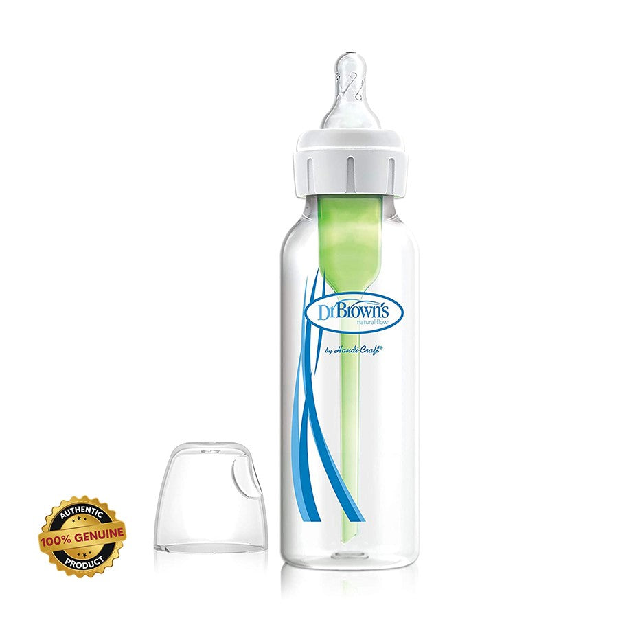 Dr Browns feeding Bottle narrow neck options+ anti colic 250ml, white 0+ months