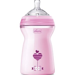 Chicco Feeding bottle Wide neck Natural feeding Pink 330ml 6m+