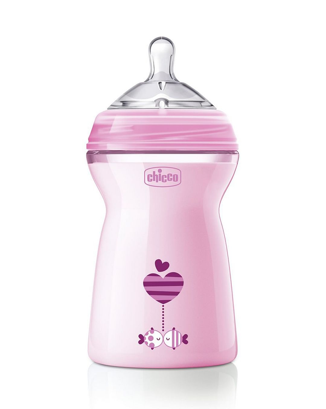 Chicco Feeding bottle Wide neck Natural feeding Pink 330ml 6m+