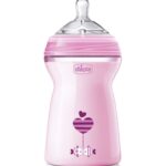 Chicco Feeding bottle Wide neck Natural feeding Pink 330ml 6m+