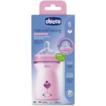 Chicco Feeding bottle Wide neck Natural feeding Pink 330ml 6m+
