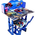 Study table for kids (wooden), with chair & height adjustable, 3 + years - spiderman print