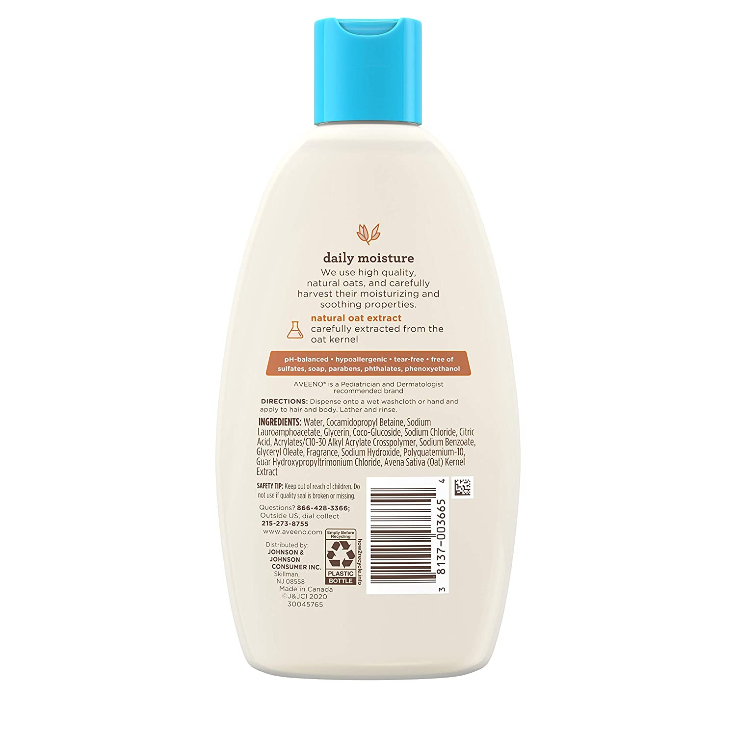 AVEENO BABY Daily moisture wash & shampoo, natural oat extract - 236 ml