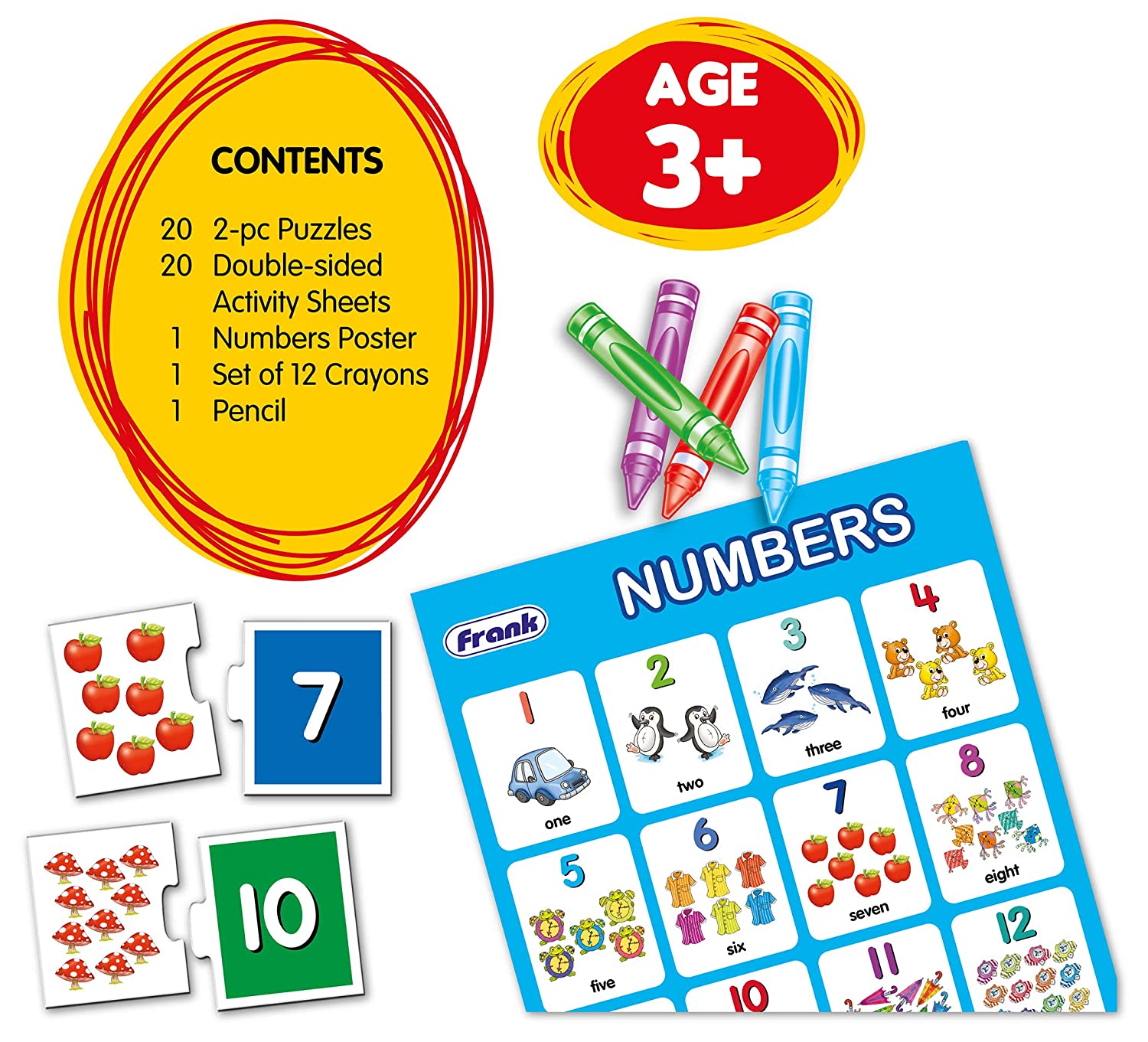 FRANK numbers kit puzzles & activity sheets for kids