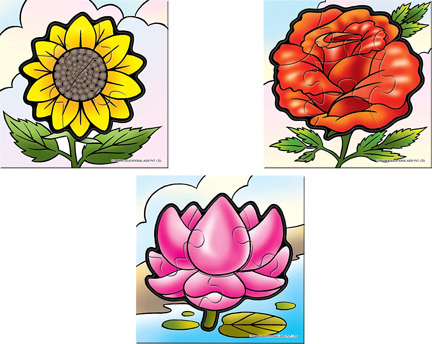 FRANK my first puzzle flowers set of 3 play & learn for kids