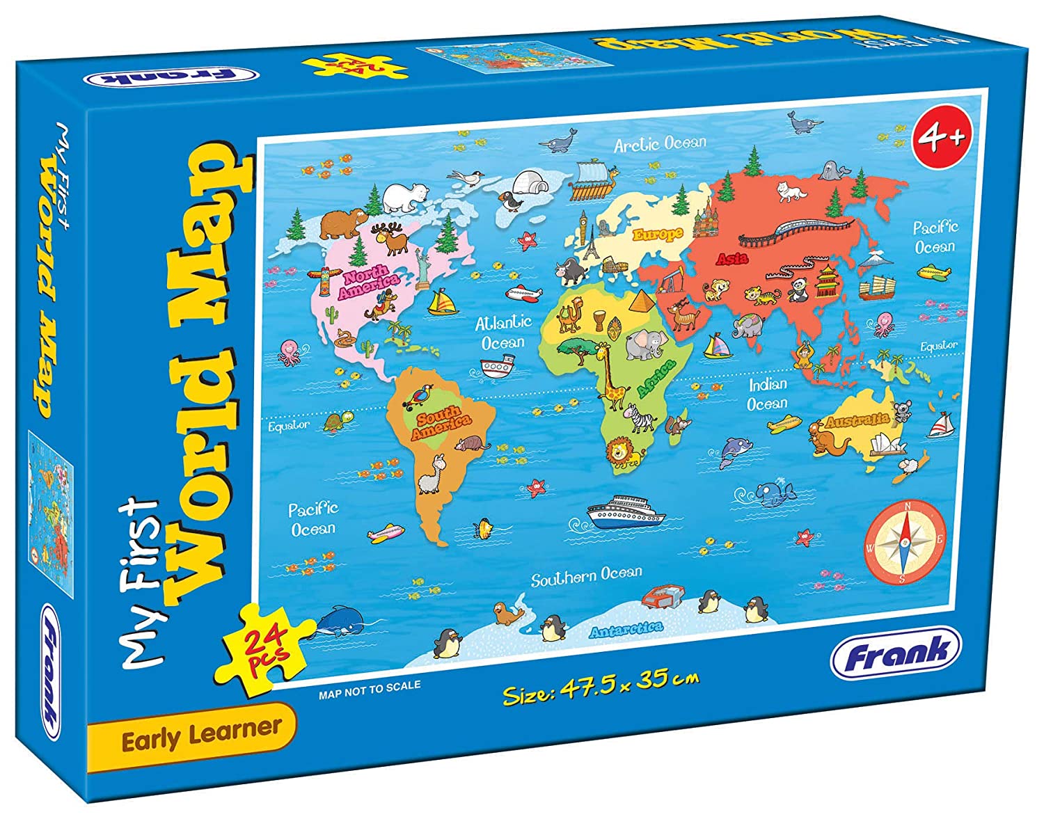 FRANK my first world map puzzle game for kids 24 pcs