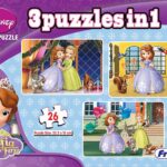 FRANK disney sofia the first 3 puzzles in 1 jigsaw game set for kids 26 pcs