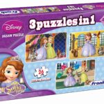 FRANK disney sofia the first 3 puzzles in 1 jigsaw game set for kids