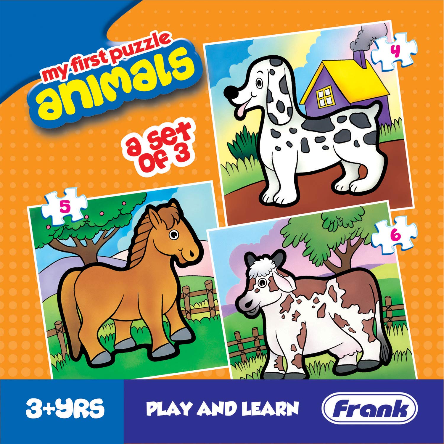 FRANK my first puzzle animals set of 3 play & learn for kids