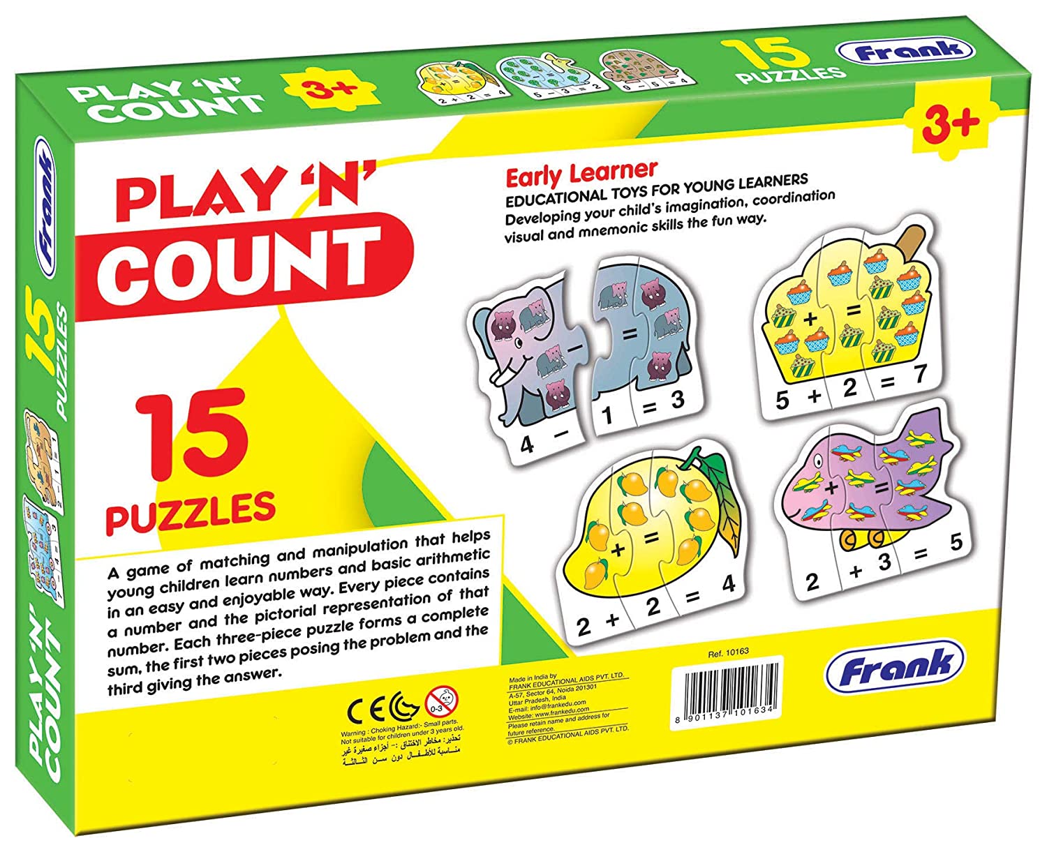 FRANK play 'n' count puzzle game for kids 15 puzzles