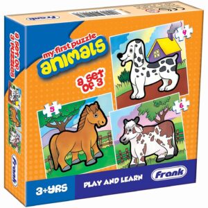 FRANK my first puzzle animals set of 3 play & learn for kids